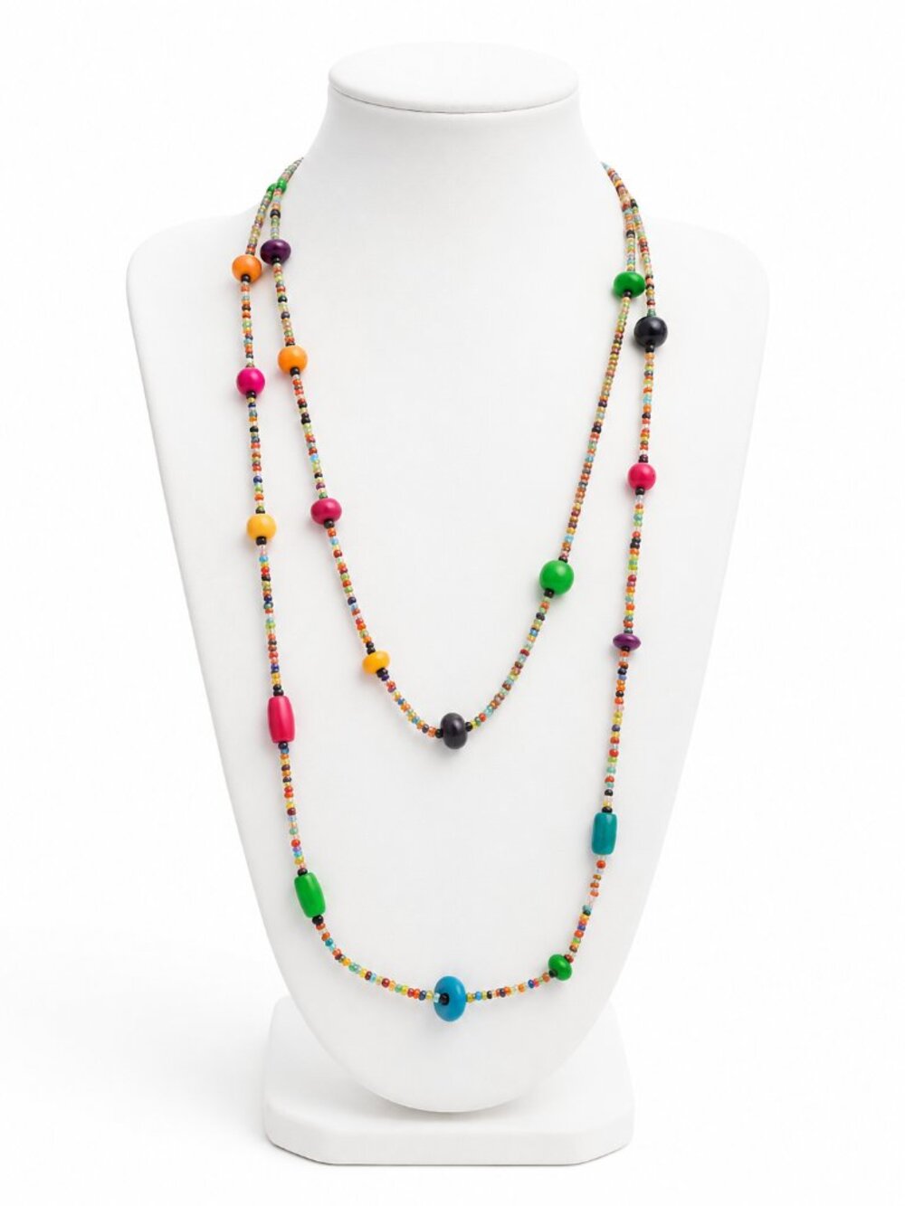 Super Long Colorful Beaded Necklace 60"